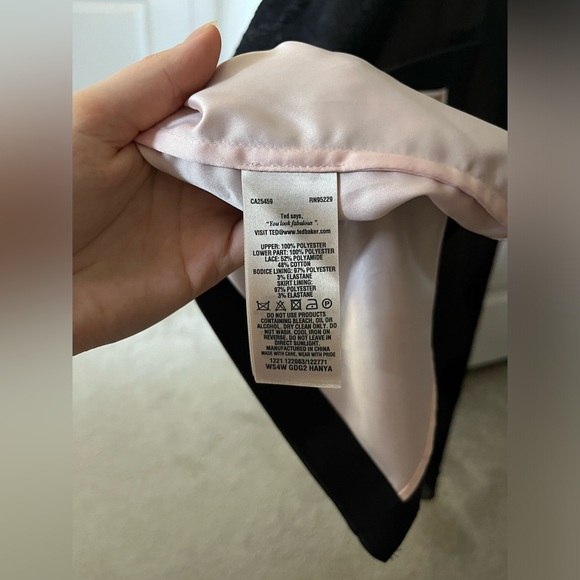 Ted Baker | Hanya Strapless Black Blush Lace Gown | Size US 6 - Picture 6 of 13